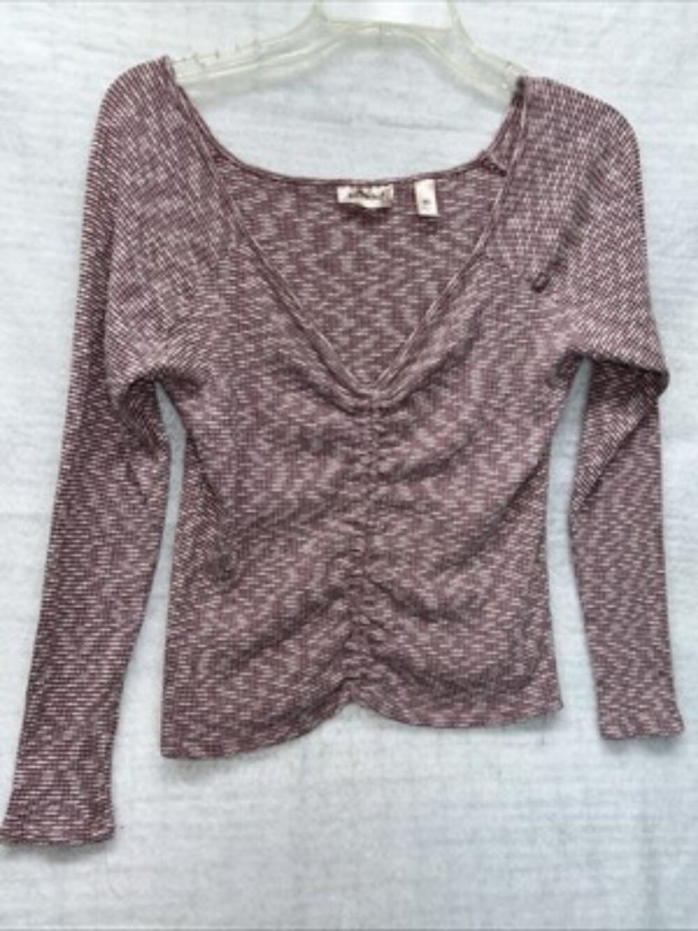 Willow And Root Women’s Blouse Long Sleeve Maroon Ribbed Sz XL Shirt Comfy